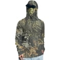 thumbnail image 2 of Hooded Sun Shirts for Men with Mask UPF 50+ Fishing Blouses Long Sleeve UV Rash Guard Cooling Lightweight Hoodies M Dark Green, 2 of 5