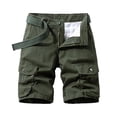 thumbnail image 2 of Homeyce Mens Military Cargo Shorts Multi Pockets Twill Elastic Waist Shorts Pants Drawstring Ripstop Straight Leg Camo Cargo Shorts Loose Fit Hiking Outdoor Lightweight Work Bermuda Short,Green S, 2 of 5