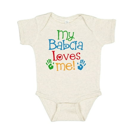 

Inktastic My Babcia Loves Me Gift Baby Boy or Baby Girl Bodysuit