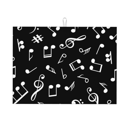 

Black Musical Note Signs Dish Drying Mats Absorbent Dish Drainer Mat For Kitchen Counter Sink Mat Drying Pad 18 x 24