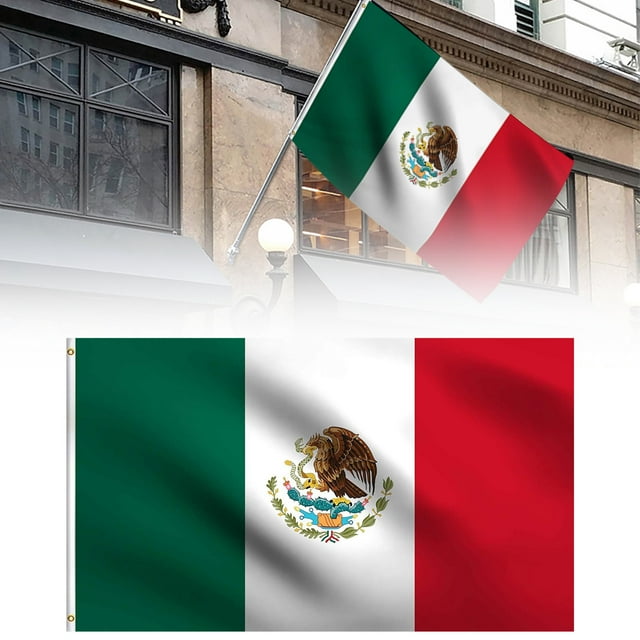 ¡La Bandera Nacional Mexicana Es Un Must Have Para Celebraciones! Tela de Colores Brillantes Adecuada para Decoración Interior y Exterior ¡Haciendo Su Fiesta Más Festiva!