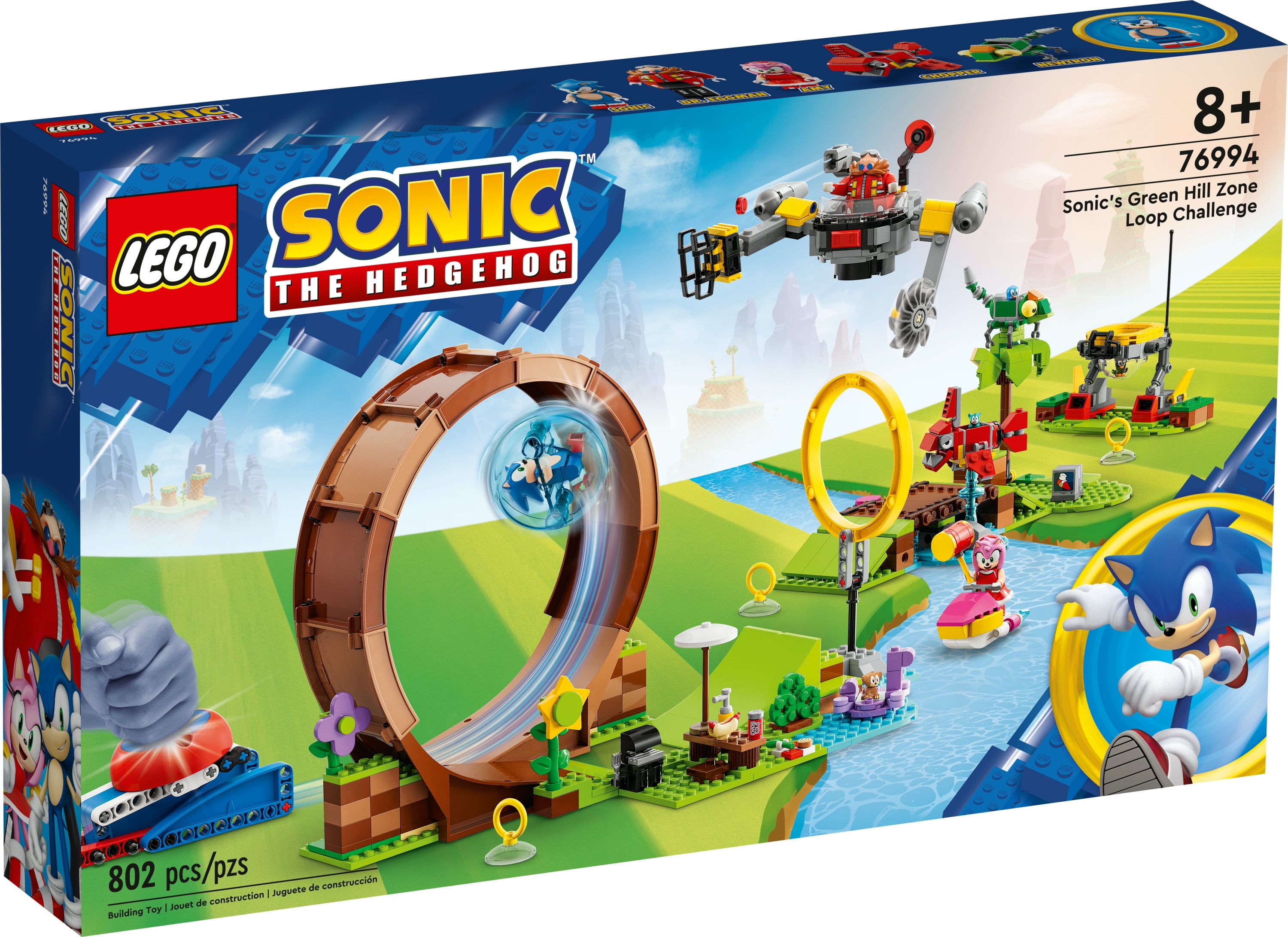 LEGO Sonic the Hedgehog Sonic's Green Hill Zone Loop Challenge 76994  Building Toy Set, Sonic Adventure Toy with 9 Sonic and Friends Characters,  Fun Gift for 8 Year Old Gamers and Young