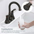 thumbnail image 5 of Grifo de baño de bronce aceitado con kit de drenaje y suministro emergentes, 2 asas de 4 pulgadas R&B anillos diseño grifo sin plomo para lavabo 4011-ORB, 5 of 6