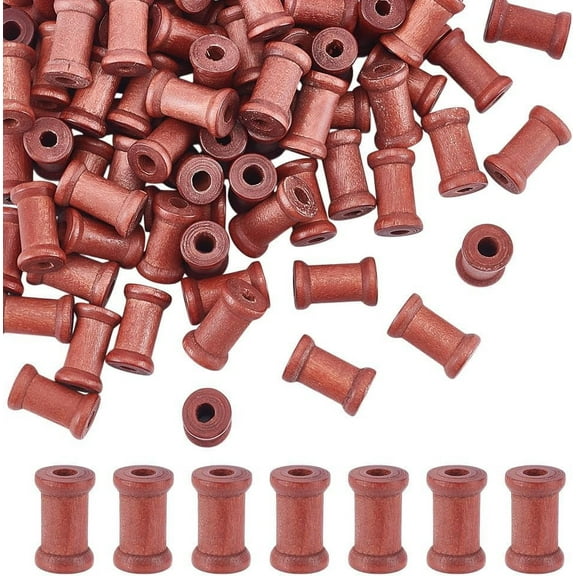 100pcs Mini Wooden Spools 0.8inch Empty Natural Wood Spools Wire Weaving Bobbins Thread Cord Wire Sewing Spools for Crafts Wire Weaving Art Stitch Embroidery Floss Thread Storage