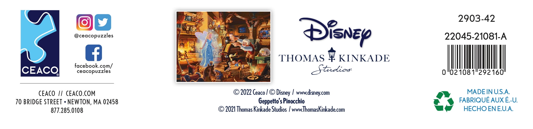 Ceaco - Disney - Gepetto's Pinnochio - 750 Piece Interlocking Jigsaw Puzzle