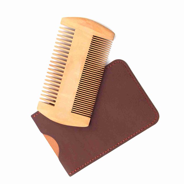 Peine Para Peinar Barba De Madera De Peral, Herramienta Para Dar Forma Al Bigote Con Diseño Doble Para El Cuidado Del Cabello, Peine De Madera Perfumada