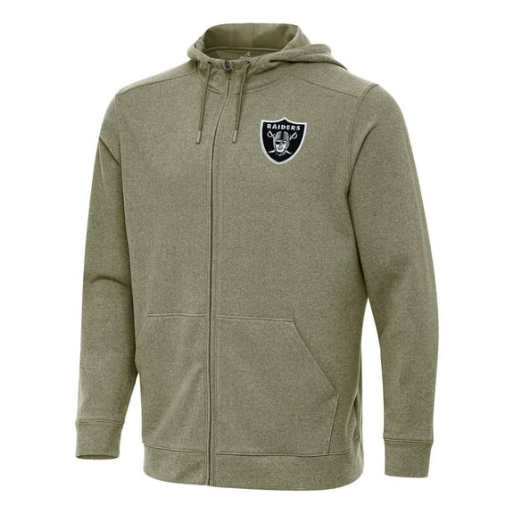 Men's Antigua Olive Las Vegas Raiders Effortless Full-Zip Hoodie