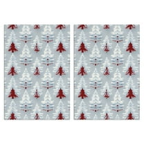 2 Pcs Funny Kitchen Towels,Light Blue Christmas Tree Pattern Microfiber Dish Towels,Kitchen Tea Towels,Kitchen Towel Set (18" X 26")