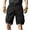 Black, variant on Summer Mens Cargo Shorts Solid Color Drawstring Zipper Casual Athletic Beach Shorts With Multi Pockets