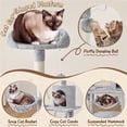 thumbnail image 4 of Yaheetech 63" Multi-Level Cat Tree with Condo, Hammock, Basket & Scratching Ramp, Light Gray, 4 of 7