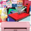 Silhouette Blush Pink Cameo 4 Heat Press T-Shirt Business Bundle w/ Heat Press, HTV