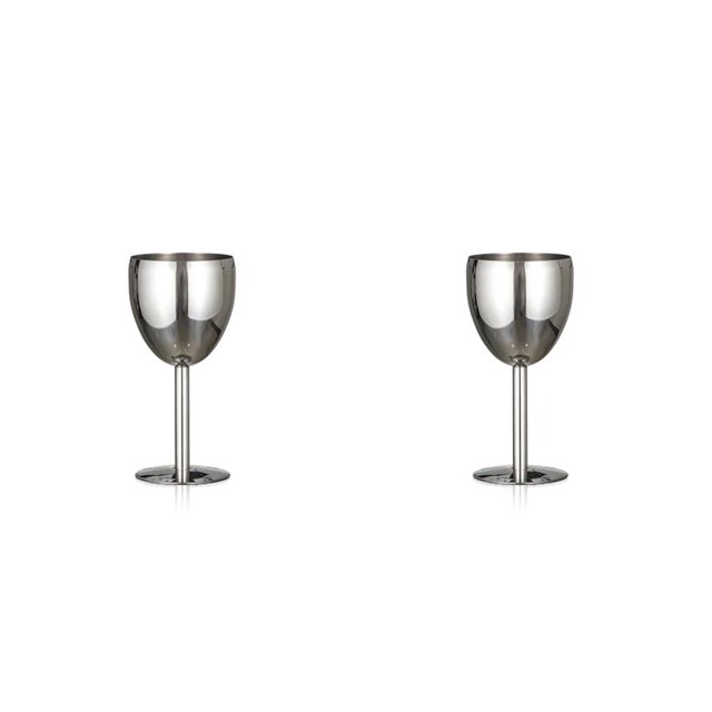 Injueey Copa de vino tinto pulido de un solo nivel de acero inoxidable fiesta Barware inastillable taza utensilios para beber para Bar restaurante Type2 NO2 Injueey CBP160601