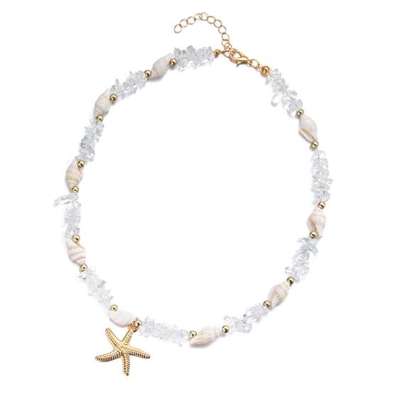 Marine Inspired Jewelry Starfishes Seashells Pendant Lightweight Comfortable Necklace For Hot Day Outfit Accessories