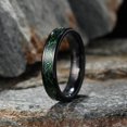 thumbnail image 4 of Anillo de carburo de tungsteno con dragón celta negro de fibra de carbono rojo/verde de 8mm/6mm/5mm de King Will Dragon para hombre, banda de boda de ajuste cómodo 8, 4 of 5