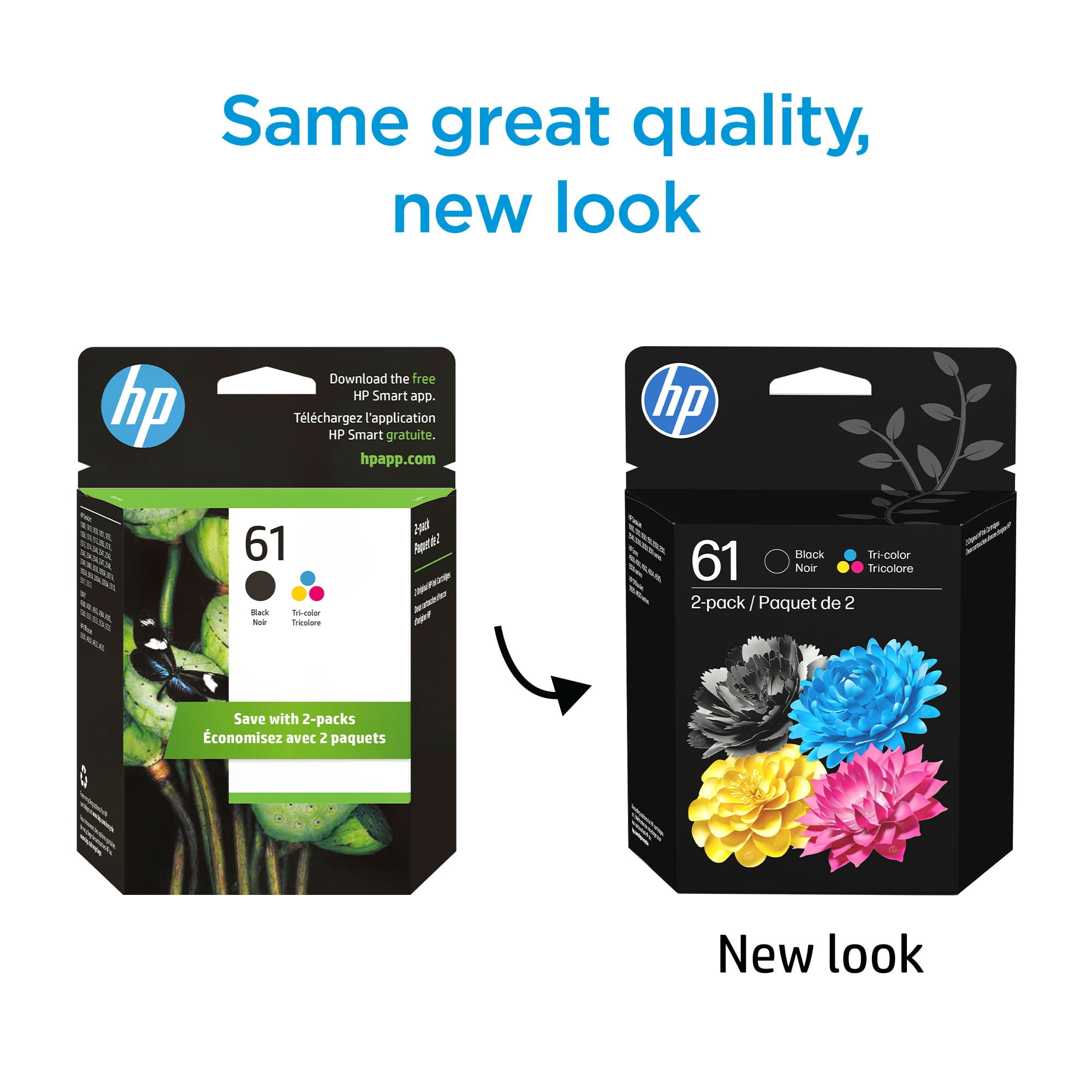 HP 61 Black/Tri-color Original Ink Cartridge 2-pack