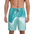 thumbnail image 1 of Fotbe Teal Turquoise 1 Pantalones Cortos de Pijama para Hombre, Ropa de Dormir, Pantalones de Pijama Cortos para Hombre-Large, 1 of 6