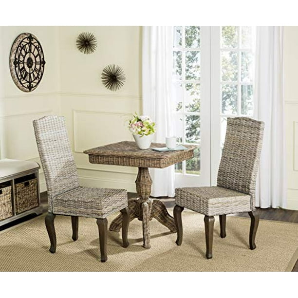 Safavieh Home Collection Milos Grey Wicker 18 inch Dining Chair