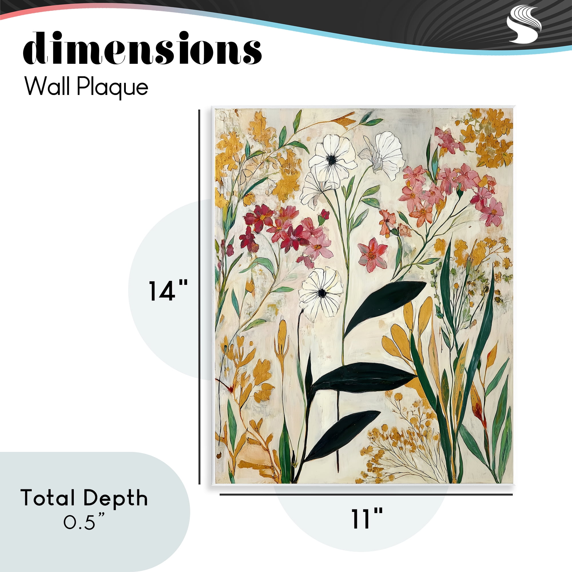 Vintage Playful Botanicals Wall Plaque Art, design by Annabelle Hall