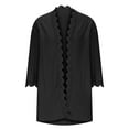 thumbnail image 4 of TKLPEHG Summer Cardigans for Women Lightweight 3/4 Sleeve Open-Front Cardigan Coats Fashion Solid Color Lace Blouse Outfits (Black,XL), 4 of 6