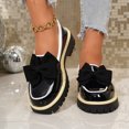 thumbnail image 4 of SACFOF Patent Leather Bow Loafers for Women Comfort Round Toe Slip On Anti Slip Low Chunky Heel Penny Loafers for Work Daily Casual Dressy, 4 of 6