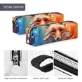 thumbnail image 4 of Haiem Color Splash Fox Portrait Print Leather Pencil Case Art Supplies Case Zipper Pencil Pouch Stationery Storage Pencil Bag, 4 of 7