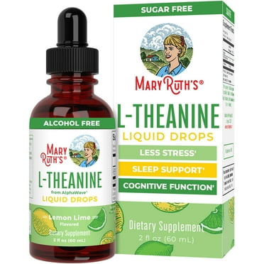 MaryRuth's L-Theanine 200mg Liquid Drops, Stress Relief Supplement, Vegan, 30 Servings