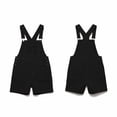 thumbnail image 4 of Homenesgenics Men's Shorts Casual Chest Pocket Washed Denim Suspenders Shorts Workwear Overalls Black XL, 4 of 5