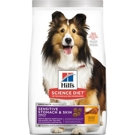 Hill's Science Diet Adult Sensitive Stomach & Skin Chicken Recipe Dry Dog Food, 30 lb (Best Puppy Food For Sensitive Stomachs Uk)