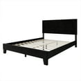 thumbnail image 6 of Castle Place Contemporary Corduroy Pleated Velvet Upholstered Queen Platform Bed, Black, 6 of 8