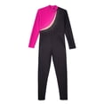 thumbnail image 5 of Alvivi Girls Sparkle Full Body Unitard Gymnastics Dance Leotard Long Sleeve Turtleneck Jumpsuit Hot Pink 16, 5 of 7
