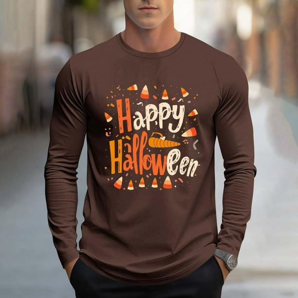 Blusas y camisas de manga larga y cuello redondo para hombre, moda informal, estampado, deportivas, de manga larga y cuello redondo, blusas, camisas, blusas para hombre, poliéster