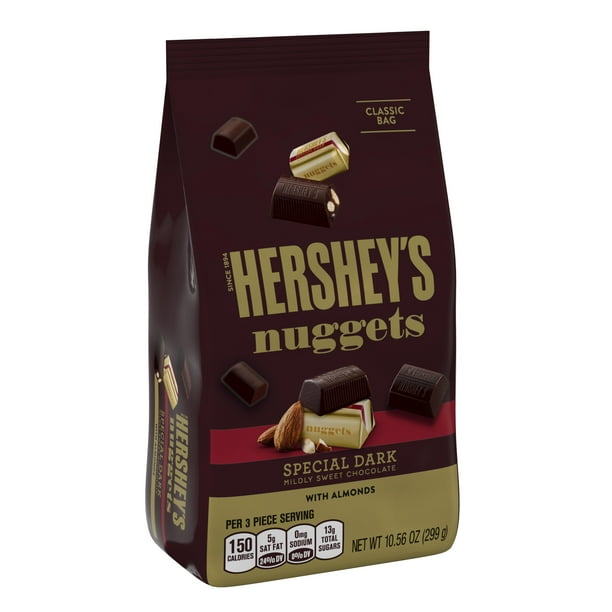 Hershey's Nuggets Special Dark Chocolate with Almonds Candy, 10.56 Oz ...