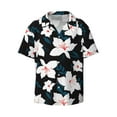 thumbnail image 6 of Kdxio Men's Hawaiian Shirt for Men Short Sleeve Shirt Lilies Flowers Summer Casual Holiday Beach Button Down T-Shirts, 6 of 7