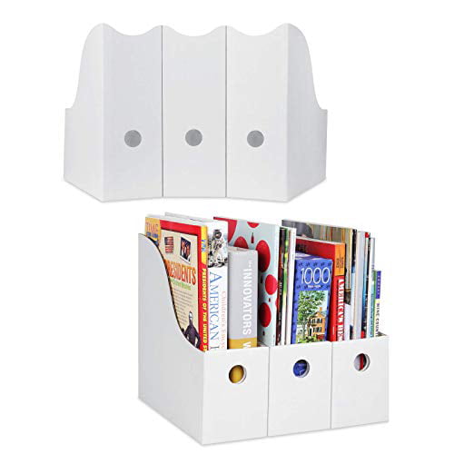 Sturdy Cardboard Magazine Holders Dunwell Magazine File Holder Folder Holder Book Bins Set of 6, Black Desk File Holder Organizers and Storage Magazine Storage Box