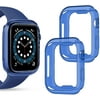 (2 Packs) Soft TPU Shockproof Edge Case Cover Bumper Protector (Blue + Blue, 44mm)Compatible iWatch Apple Watch Edge Case 40mm SE / Series 6 / 5 / 4 [No Screen Protector]