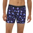 thumbnail image 2 of Salouo Skull flower leaf purple Pattern Men's Boxer Briefs, Soft & Breathable Underwear Elastic Waistband Briefs for Men,1-Pack, 2 of 7
