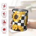 thumbnail image 5 of 12oz Coffee Tumblers Black White Checker Sunflower Pattern Stainless Steel Vacuum Insulated Travel Tumbler Coffee Cups Mug with Lid and Straw with Cleaning Brush for Cold & Hot Drinks, 5 of 5