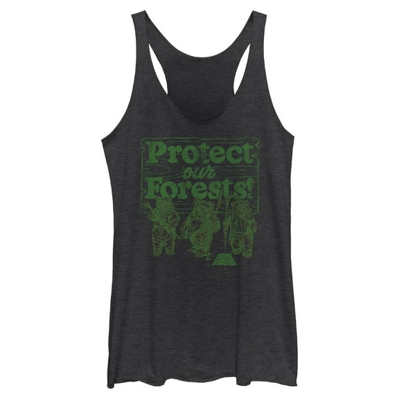 Womens Star Wars Protect the Endor Forest Racerback Tank