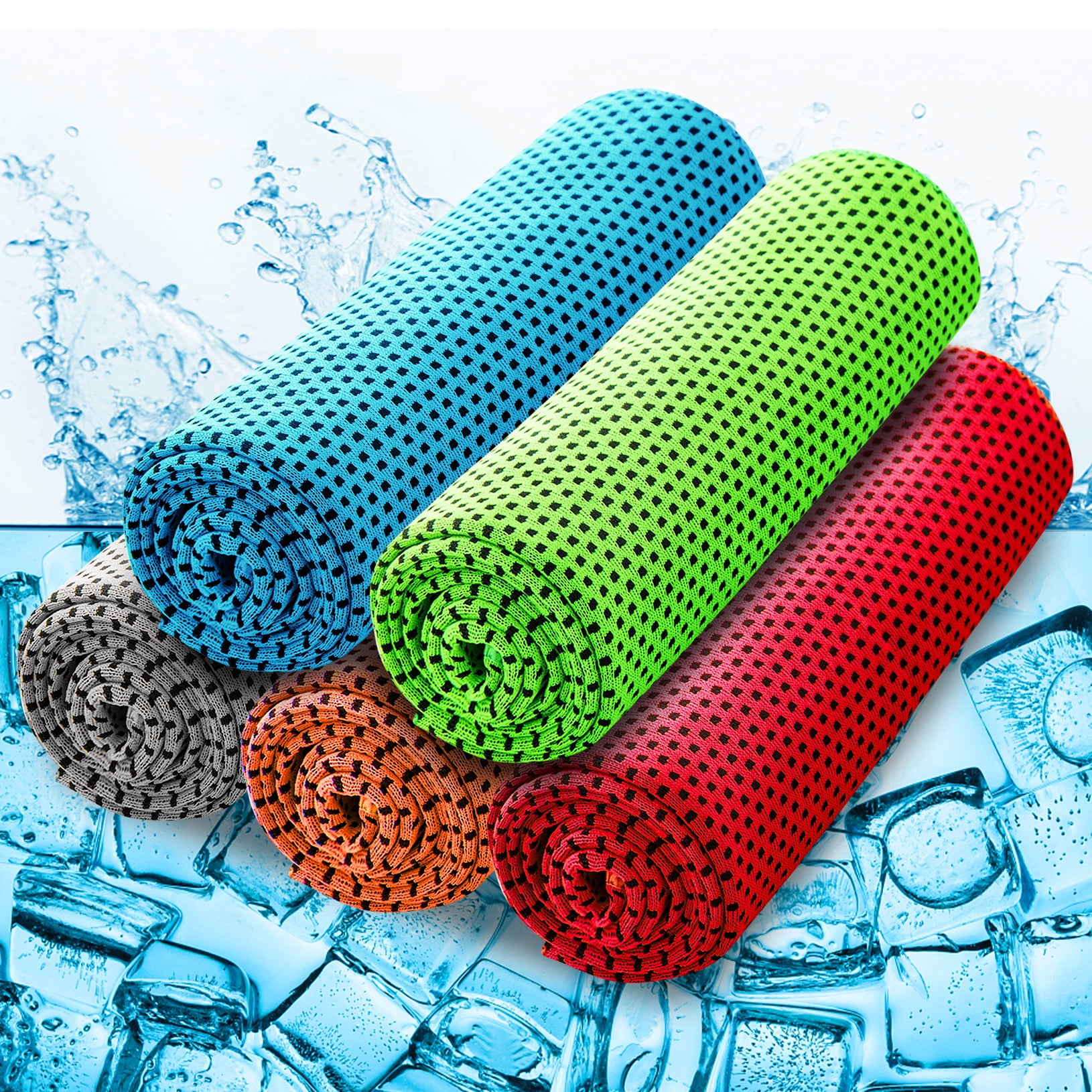 5PCS Cooling Towels Ice Towel Microfiber Breathable Chilly Cool Exercise Towel for Neck and Face