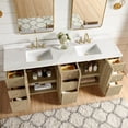 thumbnail image 6 of Oza 84" Double Bath Vanity in Aged Natural Oak with Fish Maw White Quartz Stone, 6 of 17
