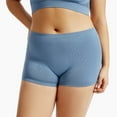 thumbnail image 3 of GlTpooo Women's Plus Size Boxer Briefs Cotton Boyshorts Seamless Stretchy High Waisted Panties Underwear Bottom Blue 2XL, 3 of 3