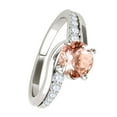 thumbnail image 3 of Aonejewelry 1.15 Ct. Halo Morganite and Diamond Engagement Ring Crafted In 14k Solid White Gold, 3 of 4