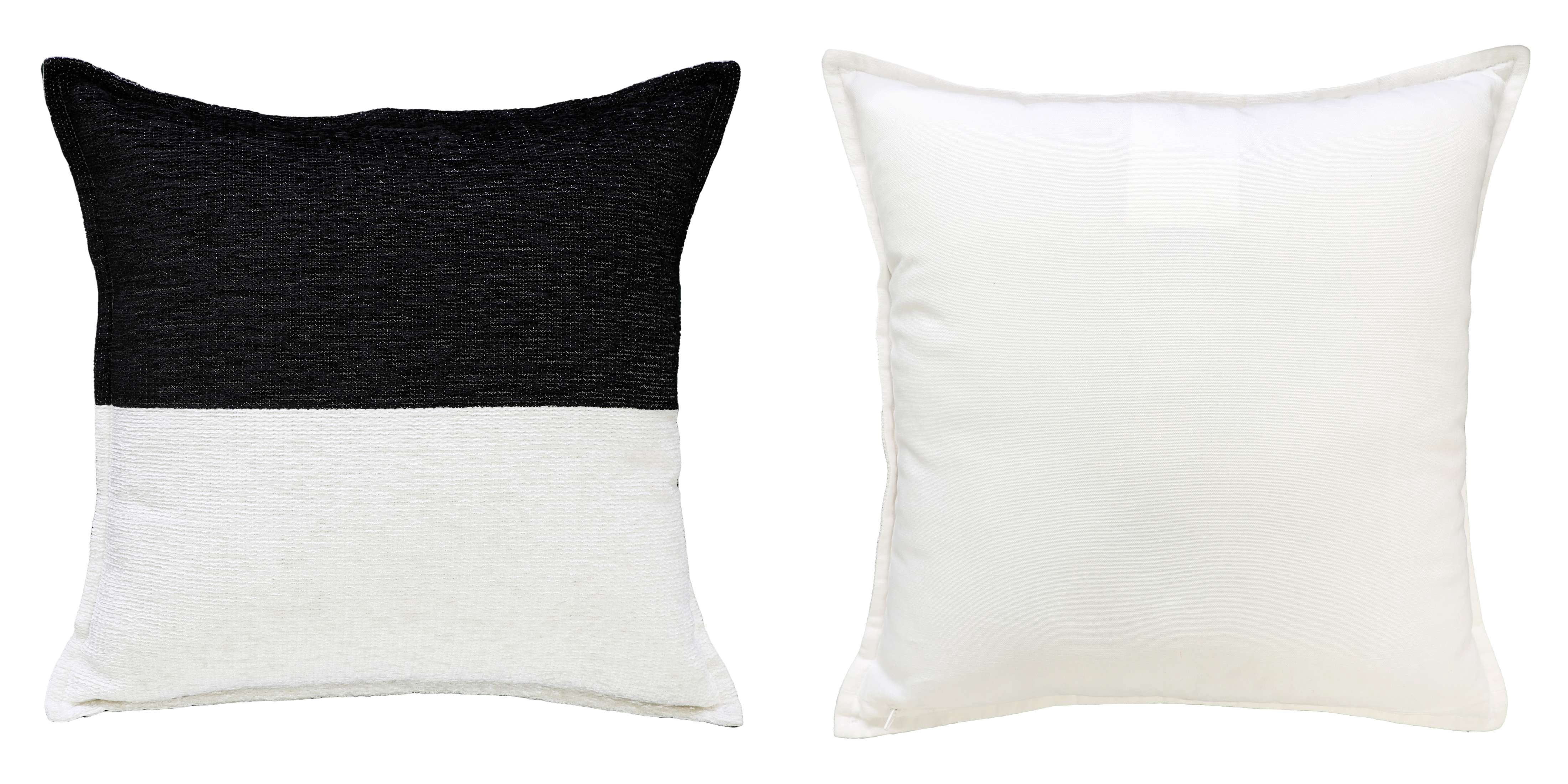Mainstays 18 in x 18 in Black Two-Tone Square Decorative Throw Pillow