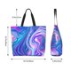thumbnail image 5 of Disketp Swirl Blue And Purple Bolsa Tote Estampada para Mujer, Bolso de Hombro y de Mano para Compras y Viajes, 5 of 8