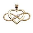 thumbnail image 1 of HEART AND INFINITY YELLOW GOLD DIAMOND ROPE DESIGN PENDANT NECKLACE :  14K  Pendant with 16" chain, 1 of 1