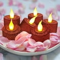 thumbnail image 5 of 6pcs LED Tea Lights Battery Operated Glitter Flameless Flickering Electric Fake Votive Tea Light Candles for Party Decoration, 5 of 10