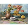 thumbnail image 2 of Strube, Ling 24x19 Black Ornate Wood Framed with Double Matting Museum Art Print Titled - Still Life with Tulips, 2 of 4