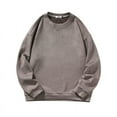 thumbnail image 1 of KIHOUT Chandails à Manches Longues pour Hommes Sans Capuche Décontractés Mode Chandails à Capuche Col Rond Unis Chandails à Enfiler Hauts GY/L3, 1 of 3