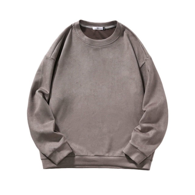 KIHOUT Chandails à Manches Longues pour Hommes Sans Capuche Décontractés Mode Chandails à Capuche Col Rond Unis Chandails à Enfiler Hauts GY/L3