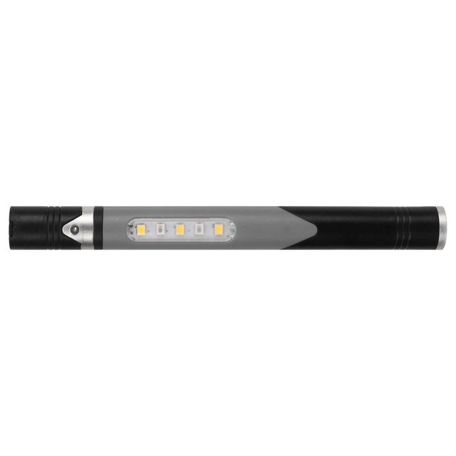Linterna LED Bling Bling 3 Fuentes de Luz 4 Engranajes de Luz Carga USB IPX4 Lámpara de Pluma Portátil Impermeable Gris